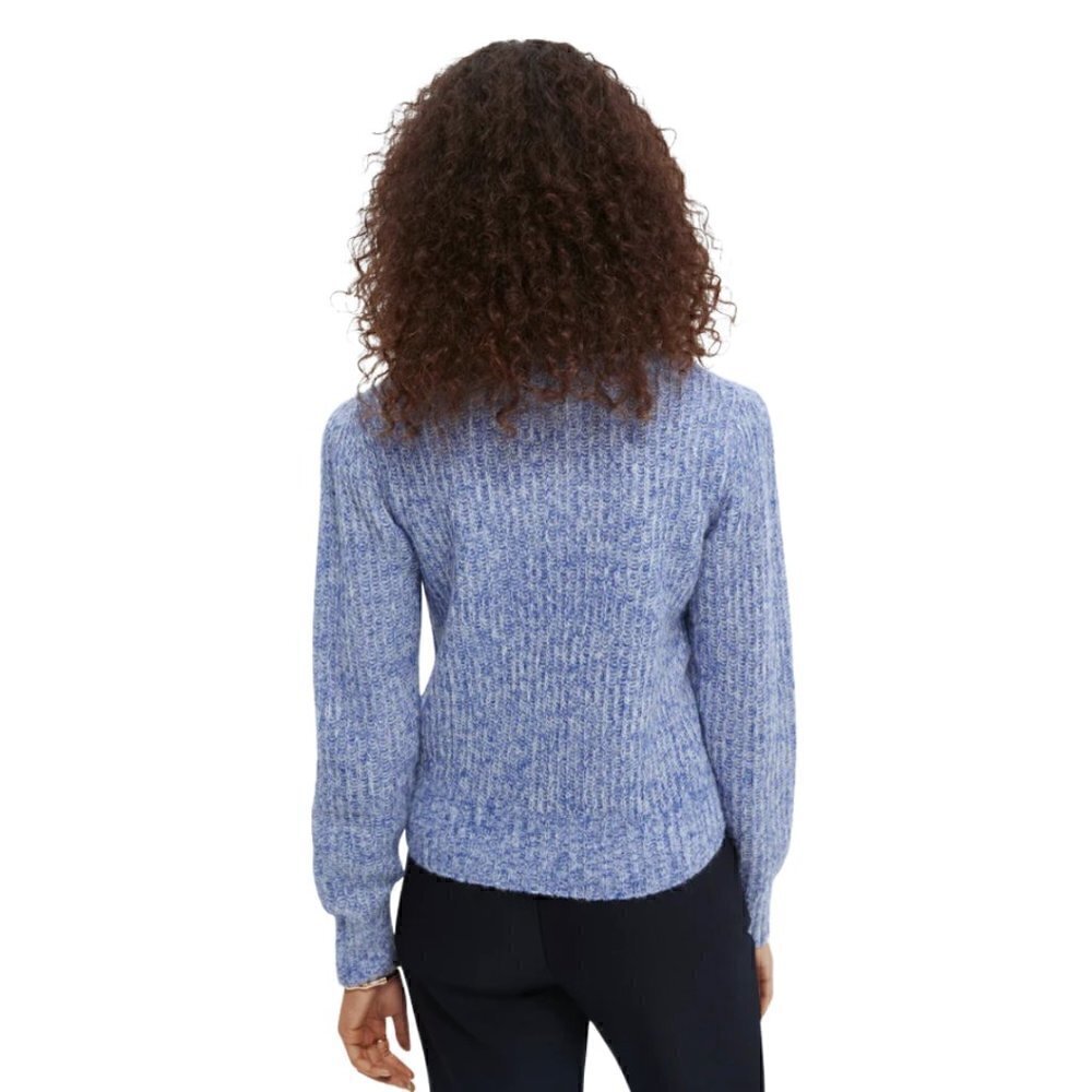 Scotch & Soda Alpaca Blend EUC Loose-Knit Puff Shoulder Heather Blue Sweater L - Picture 11 of 12